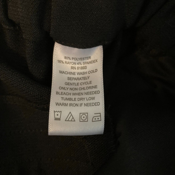 H By Halston Pants Womens Sz‎ 14 Black Cropped Capri Wide Leg Dress Stretch - Picture 7 of 11